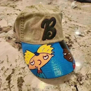 Custom Painted Nickelodeon Arnold Anvil Unstructured Ball Baseball Cap